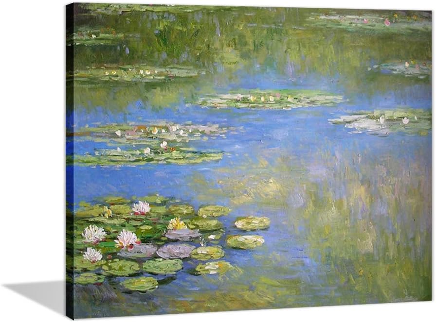 Paint by Numbers 16 x 20 inch Canvas Art Kit DIY Oil Painting for Kids/Students/Adults Beginner, Monet Water Lily