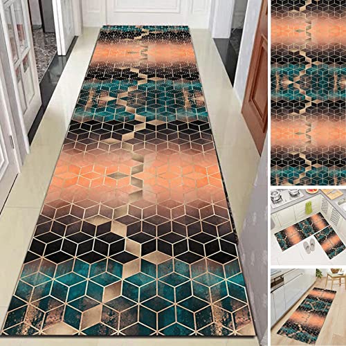 HGJNHM Alfombras largas para Pasillo, alfombras Lavables Antideslizantes para Pasillo, Alfombra para Cocina, Sala de Estar y Dormitorio (Size : 80x200cm) Cover