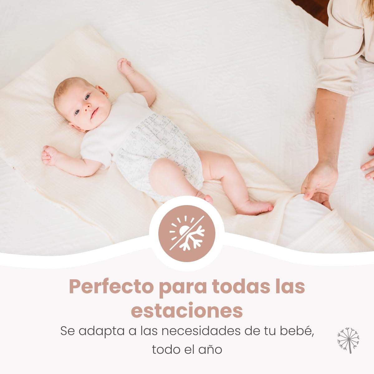 MIMUSELINA Saco Silla Paseo Universal Cuatro Estaciones | Saco Capazo Bebe Convertible Verano y Invierno con Relleno Removible | 100% Algodón | Ideal para Capazo y Cuna | Fabricado en España | Ecru