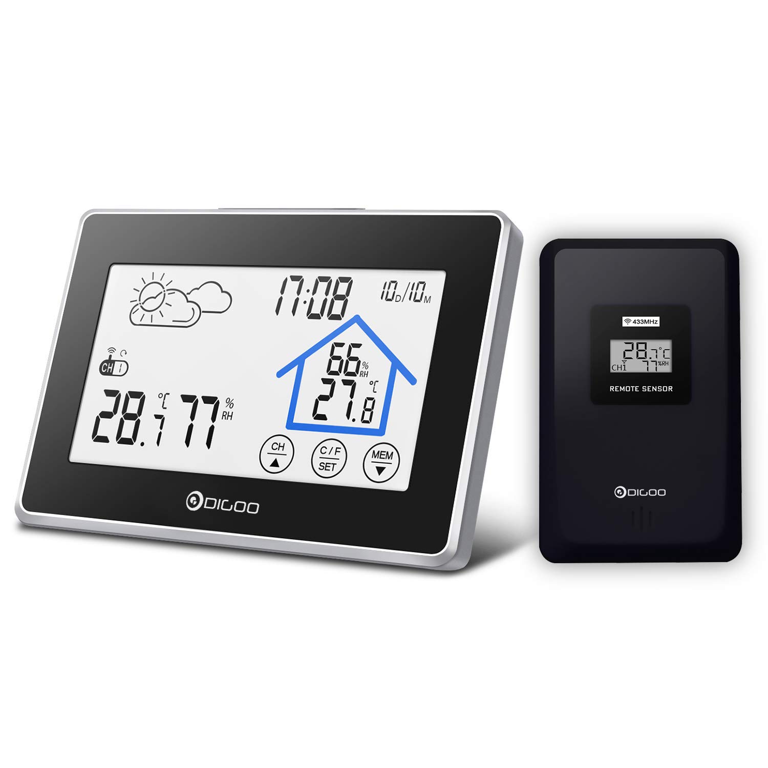 DIGOO DG-TH8380 Wireless Weather Station and Remote Sensor