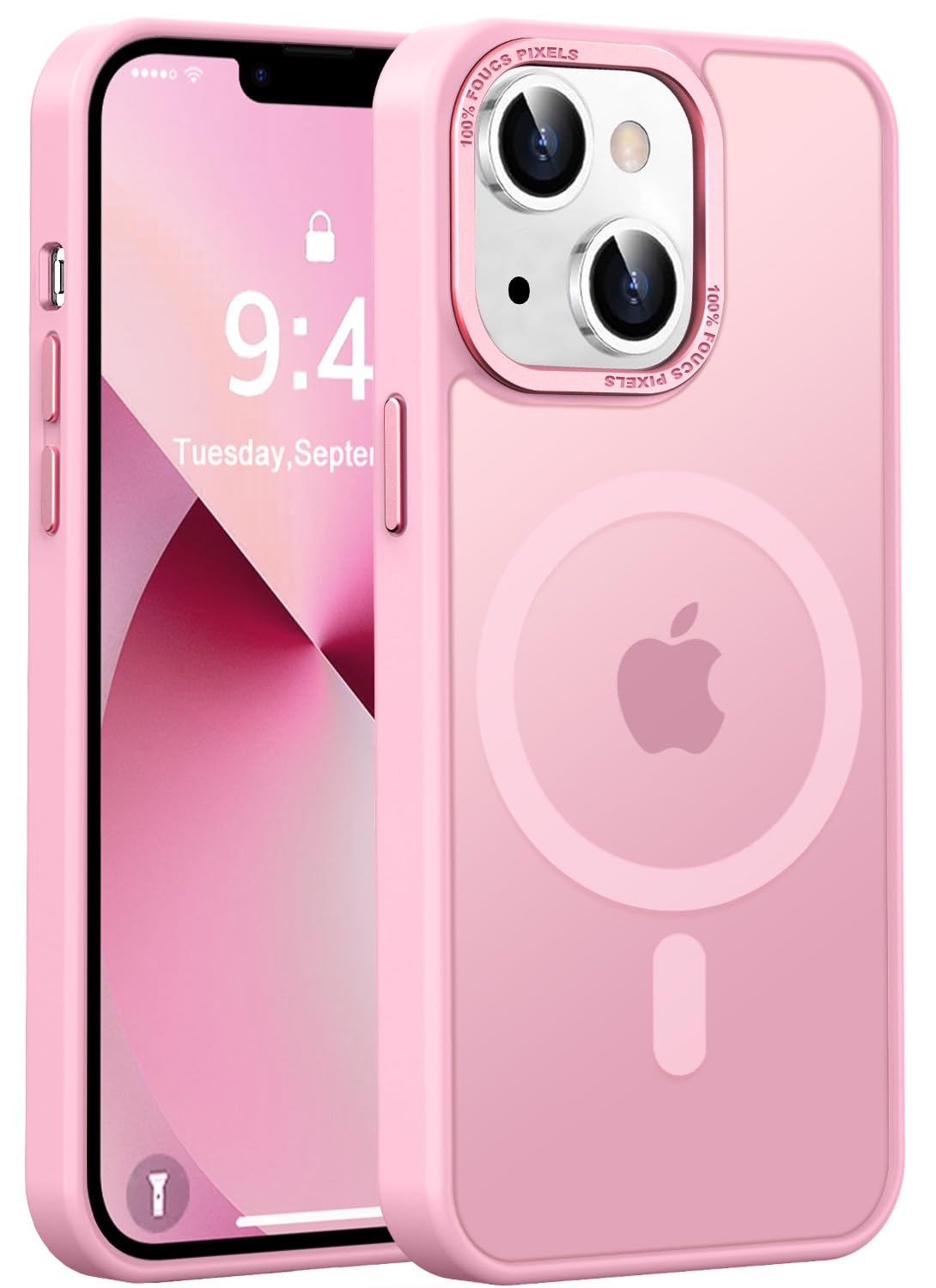Newfuture Strong Magnetic Compatible with iPhone 17 Pro Case [13 FT Military Drop Protection] [Compatible with Magsafe] Slim Translucent Matte Shockproof with Anti-Fingerprint Phone Case, Tender Pink — view 153