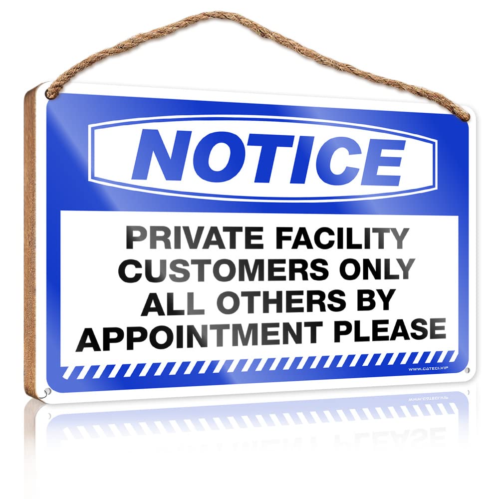 DTHA Plaque Sign Notice Sprivate Facility Customers Only All Others Wooden Sign Bar Signs For Home Decor Farmhouse Door Decor(23X35CM)