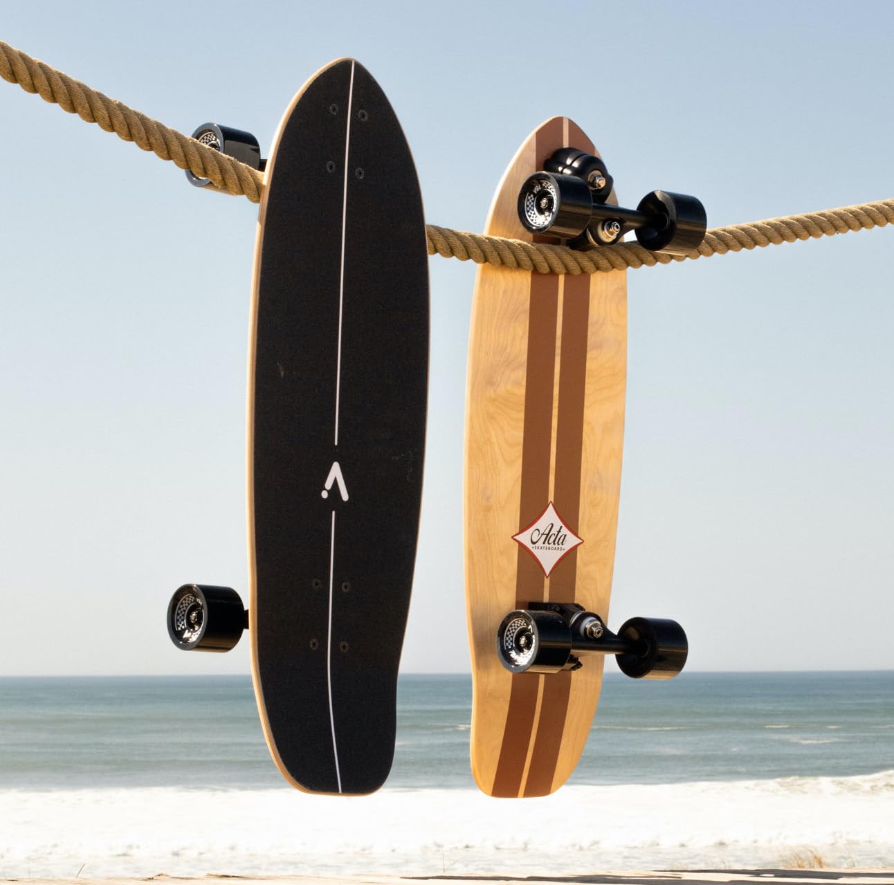 ACTA Surfskate Timber 31" - Legno naturale - Tavola da Surf-Skate in acero 7 pieghe, ideale per principianti e intermedi, per pumptrack, crociere e carving urbano