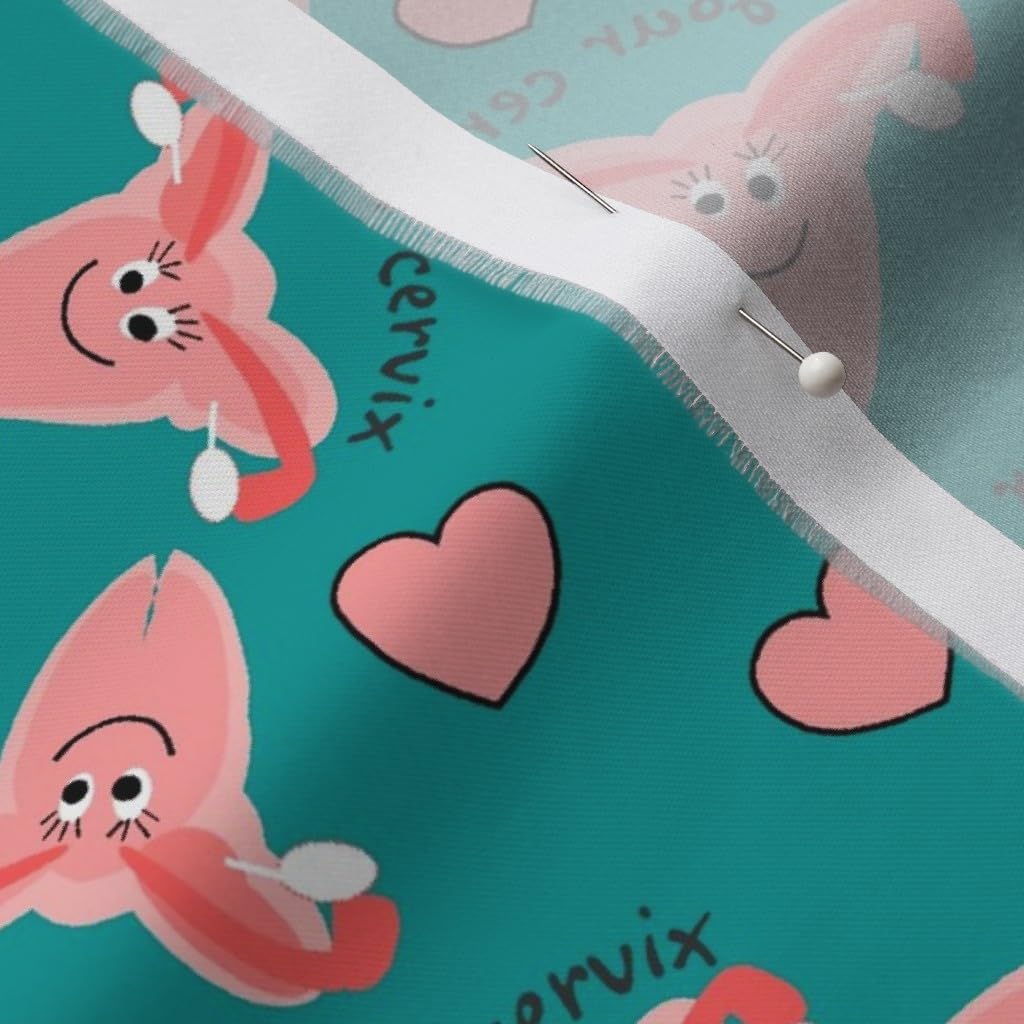 Spoonflower Fabric - Nurse Medical Nursing Uterus Women Printed on Organic Cotton Sateen Fabric by The Yard - Sewing Quilting Apparel Home Decor