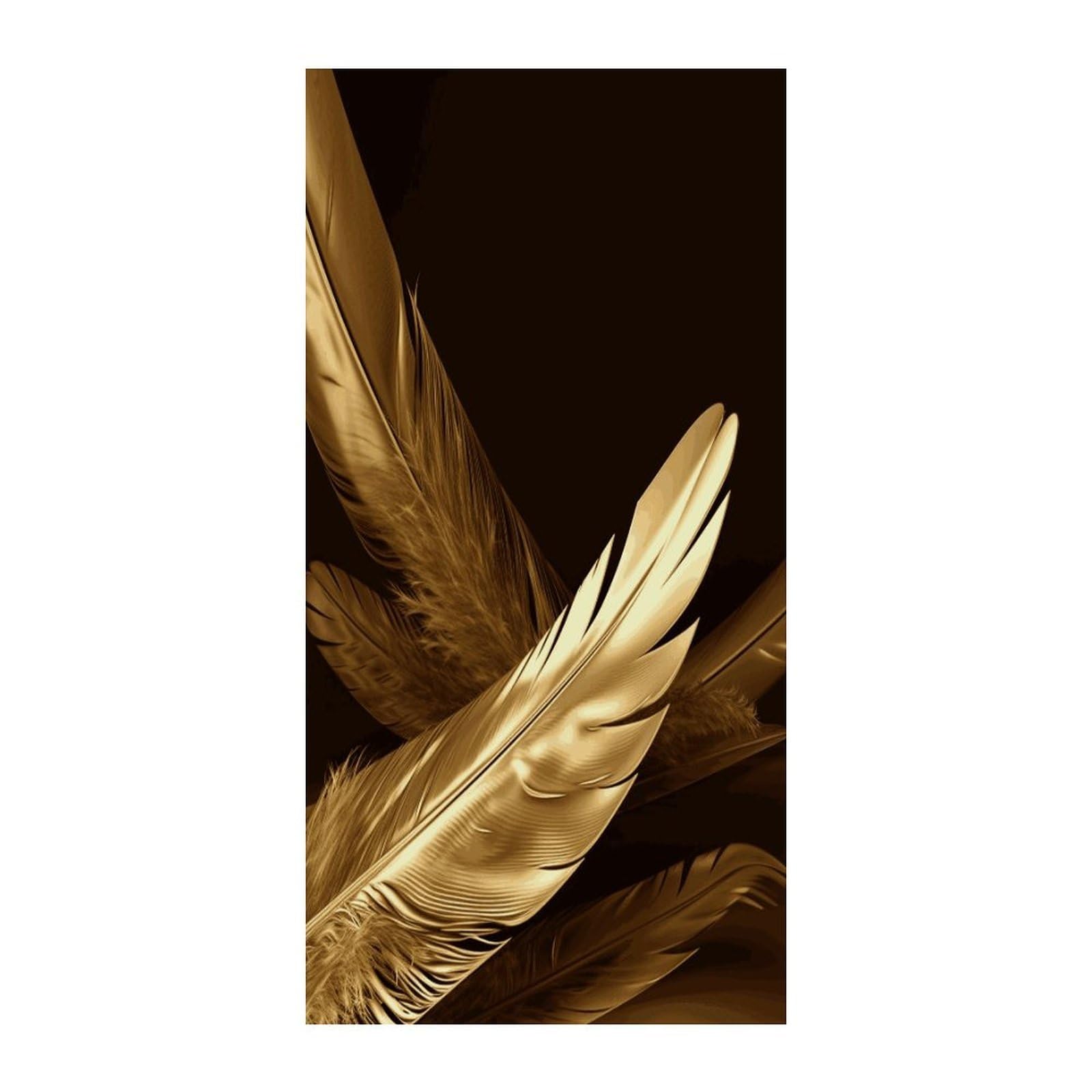 Fekiloot Style Golden Feathers Door Curtain Room Divider Curtains