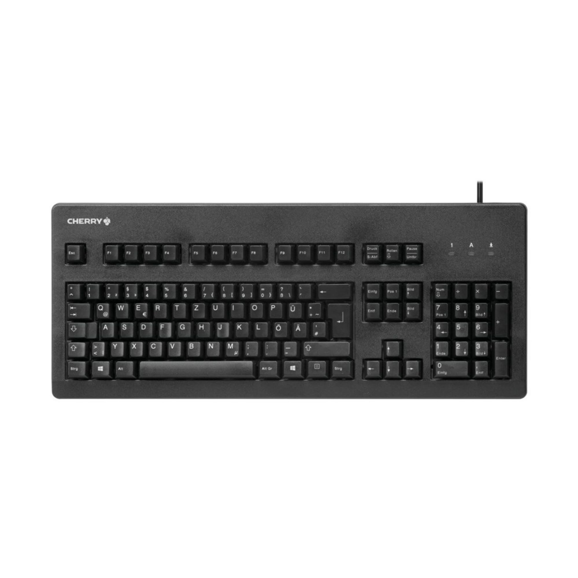 CHERRY G80-3000, Tastiera Meccanica a Filo, Layout per la Germania, (QWERTZ), Connessione USB, Robusto, Tasti Programmabili,Interruttori MX BLUE Nero