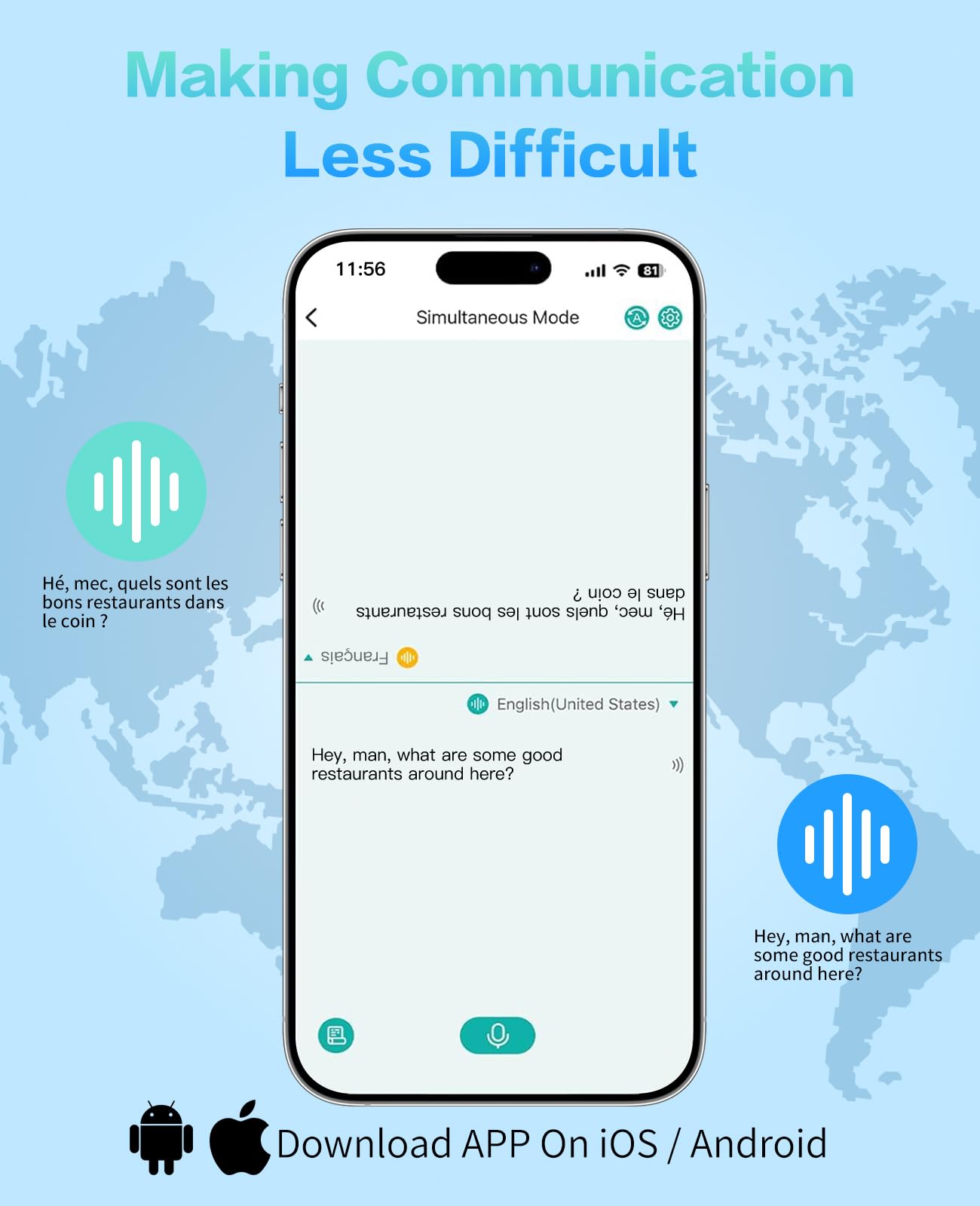 Auriculares traductores Ai en tiempo real, dispositivo de traducción de idiomas, traductor de español e inglés para 160 idiomas y acentos, ideal para viajes y negocios, toque para disfrutar de varios
