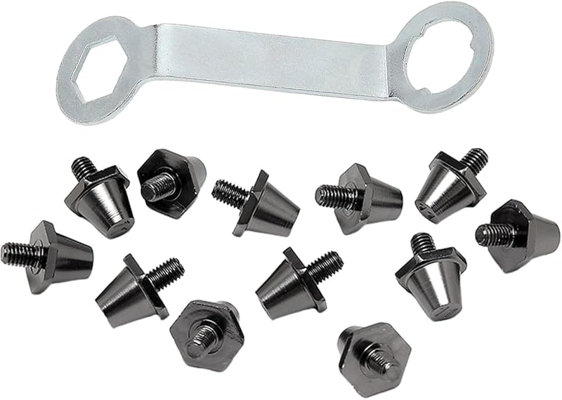 Menolana 12Pcs Soccer Cleats Studs (11mm 13mm)，Wrench Tool Screw，Aluminum Studs for Turf & Grass, Football Boot Studs Accessories