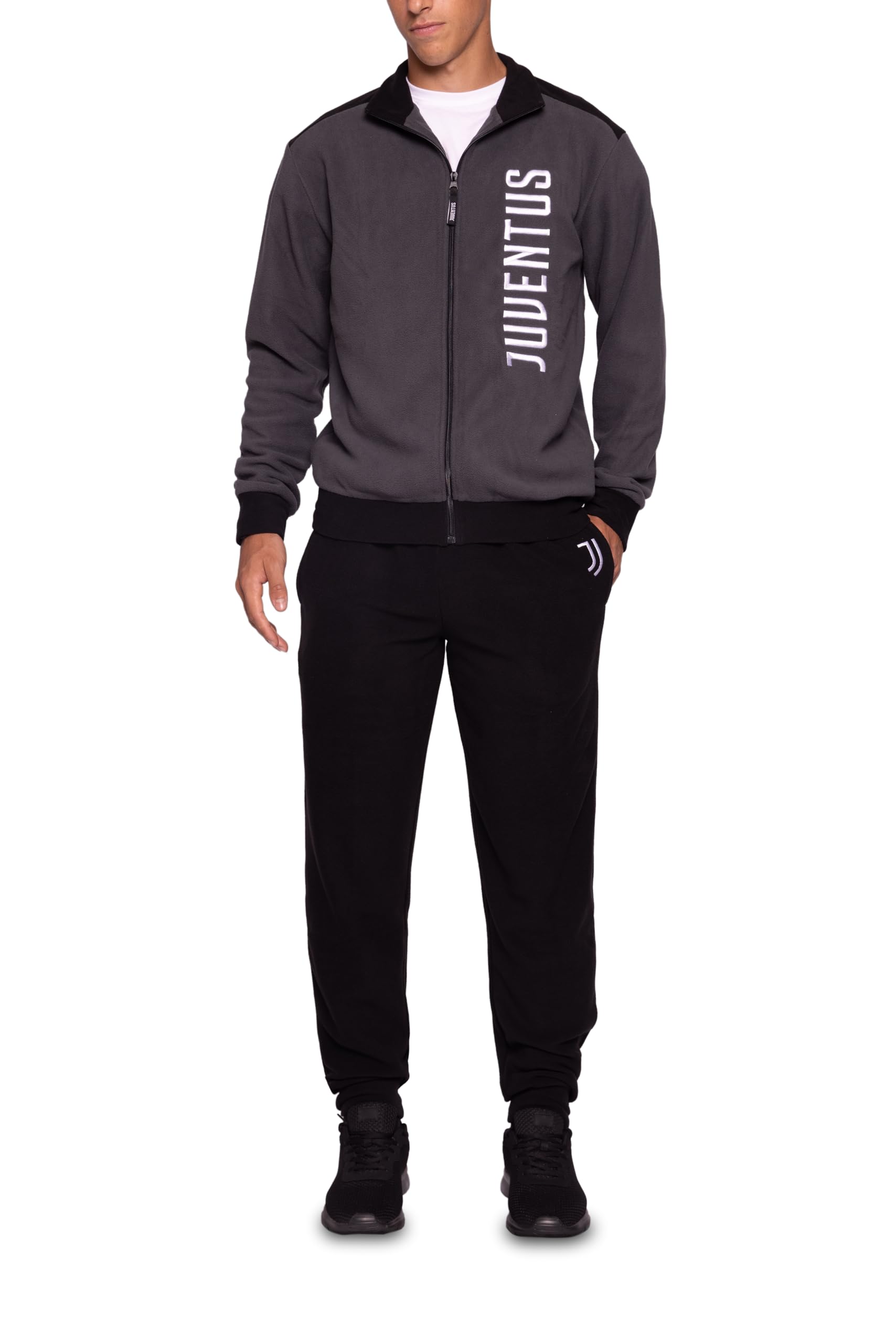 Pigiama Homewear Juventus in Morbido Pile, 100% Poliestere, Blusa Full Zip più Pantalone, Caldo, Pratico e Comodo, per Adulti, Taglie dalla S alla 2XL, Prodotto Ufficiale