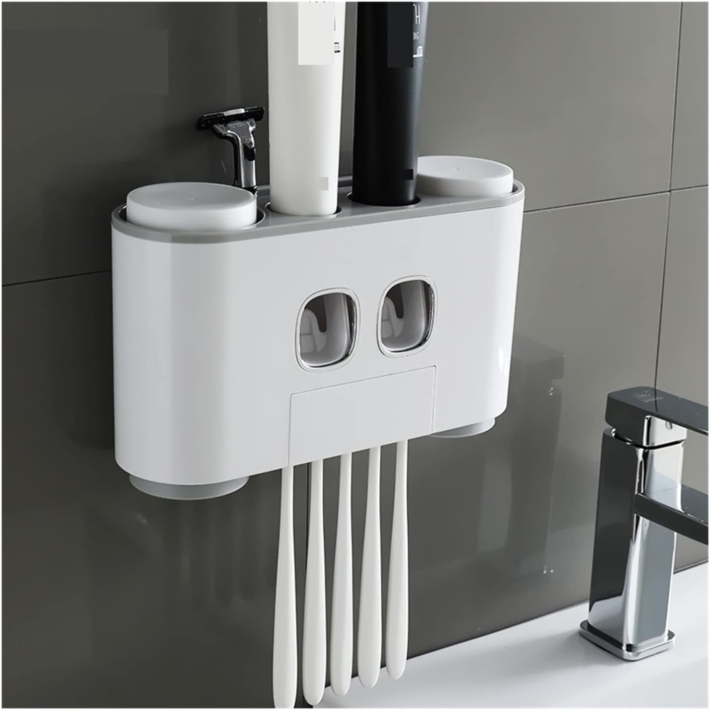 Tube Squeezing Aids， Automatic Toothpaste Squeezer Dispenser Set with Wall Mounted Bathroom Accessories