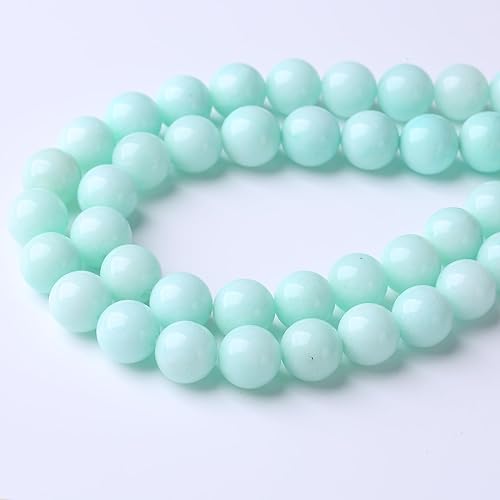 Miniatura 2 de Cuentas sueltas redondas de color verde manzana de 0.394 in, cuentas de gemas naturales, cuentas de piedra de energía de cristal para hacer joyas,