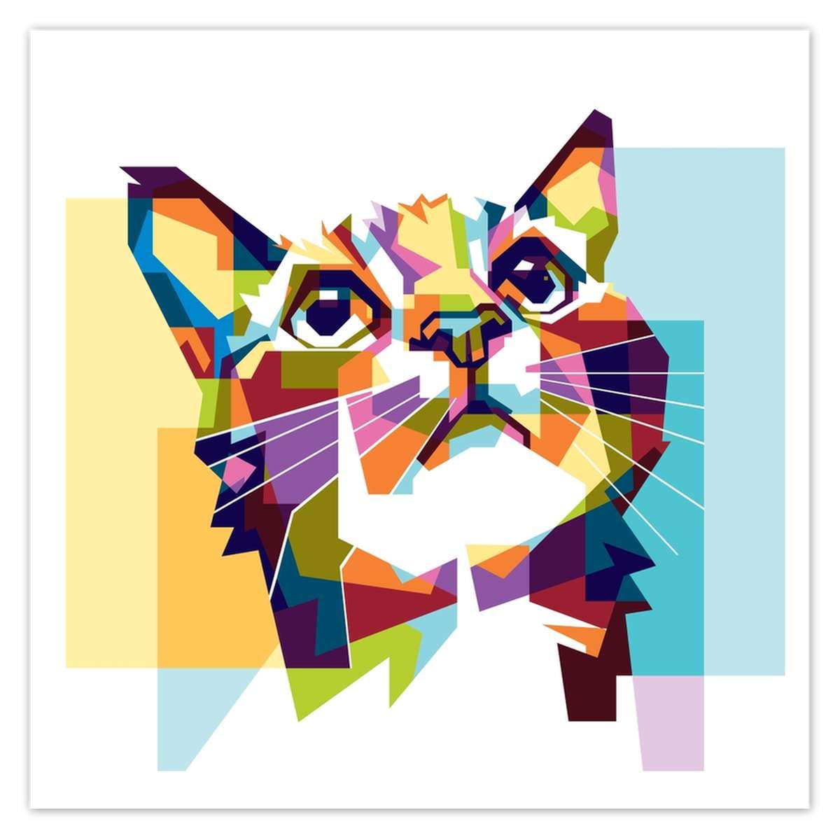Papier peint non-tissé chat abstrait H3934M_TV5BU : sublimez votre chambre d'enfant