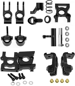 RC Spare Part for ZD for Racing for DBX-07 DBX07 EX07 1/7 Metal Accessories Kit Steering Cup Assembly Motor Mount Replacement rc Car Upgrade PartsBlack,Set