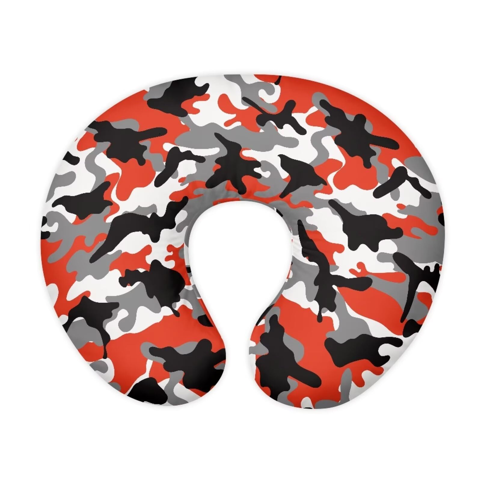 Suhoaziia Black & Red Camouflage Newborn Nursing Pillow Cover Stretchy Removable Pillow Covers for Bottle and Breastfeeding, Easy to Put On & Take Off Baby Nursing Pillowcase