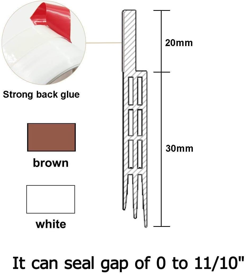 Home, Furniture & DIY Rubber Multi Fin Timber Composite Under Door Bottom Seal Weather Strip