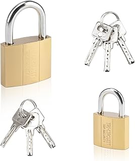 2 Packs Small Padlocks with Keys, 32mm & 50mm Suitcase Luggage Locks Heavy Duty Brass Locker Outdoor Travel Mini Padlock for Gym Locker Suitcase Luggage