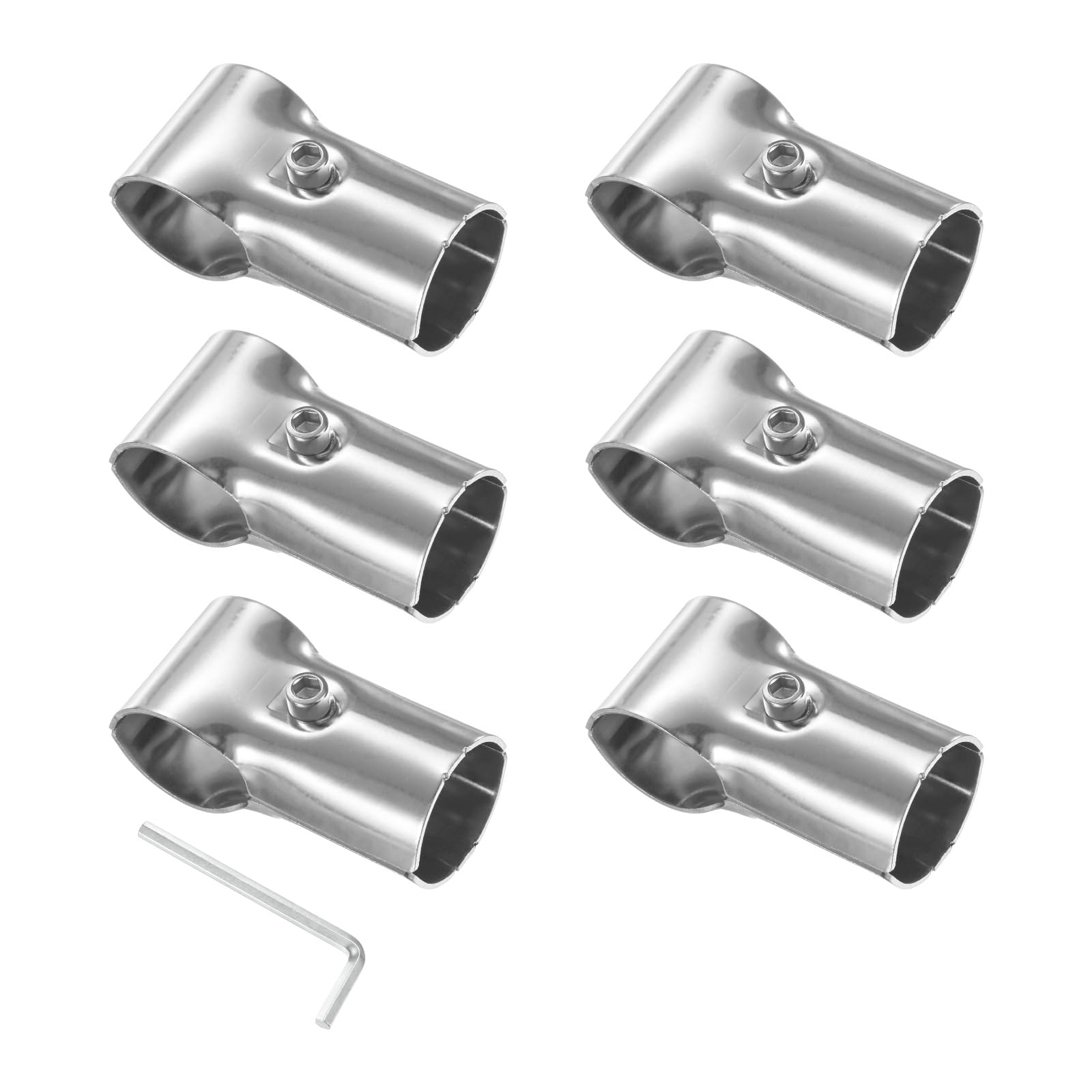 M METERXITY 6-Pack Structural Pipe Connector, T Clamps Stainless Steel Pipe Connector for OD 1.3" or 32MM Pipe, Conduit Connectors