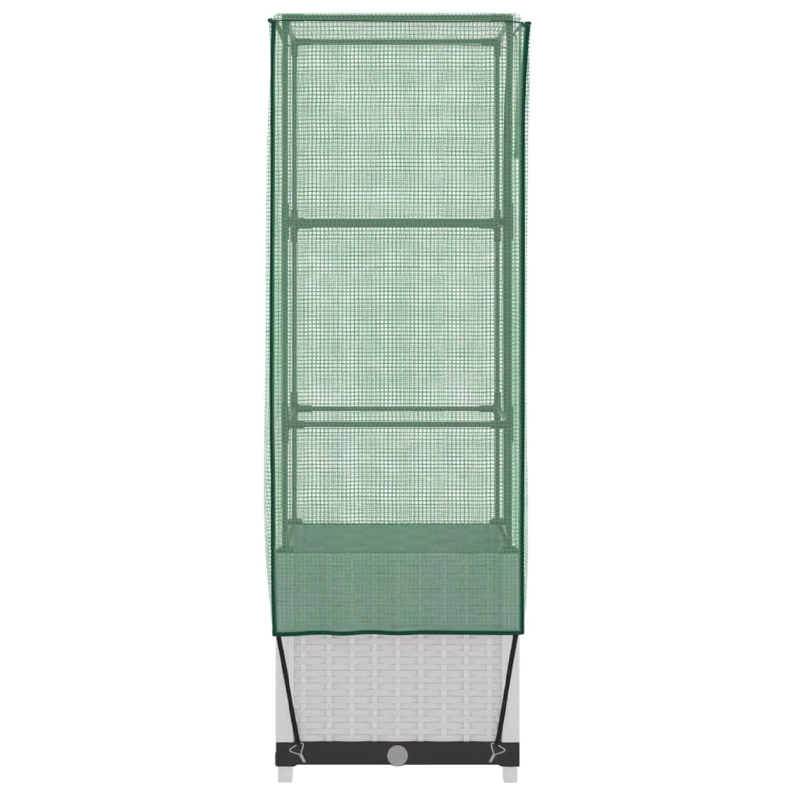Cama elevada con cubierta de invernadero, aspecto de ratán, 80 x 40 x 138 cm, cama elevada extra grande para verduras, marco frío, cama de jardín, maceta, jardinera para jardín, balcón y