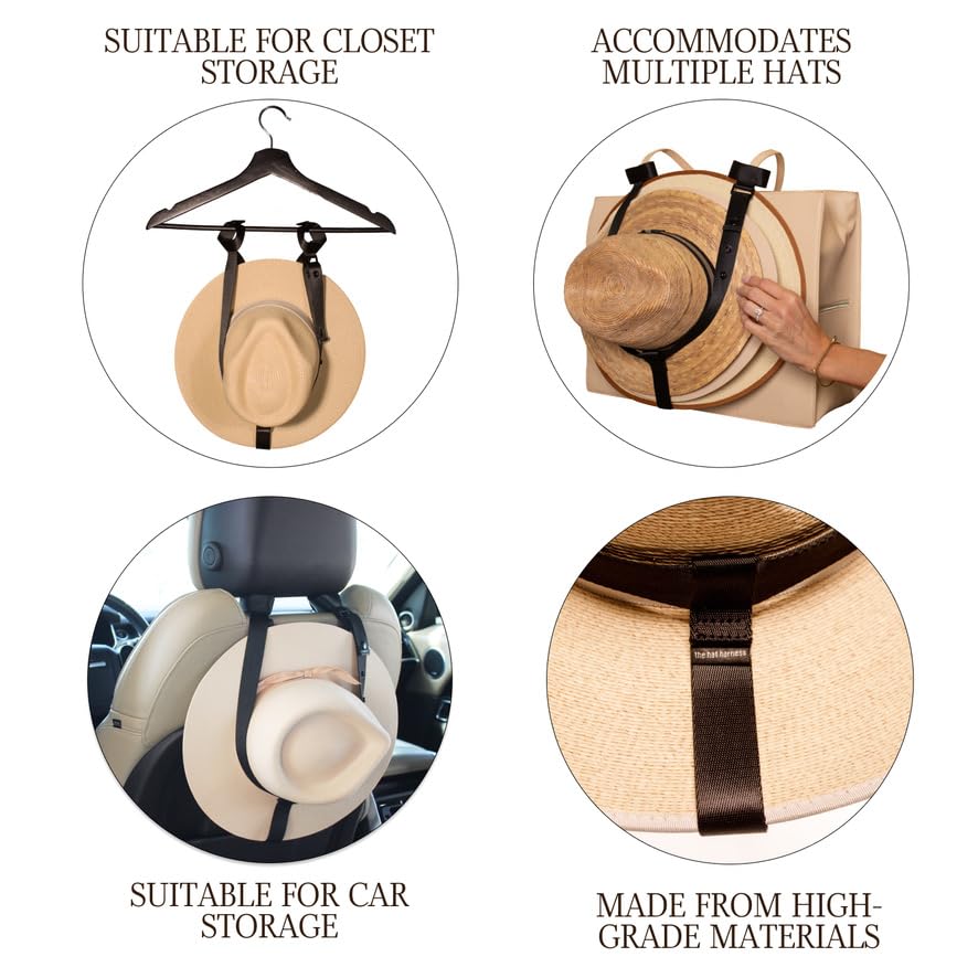 Hat Holder for Travel- Stylish Durable Travel Accessory Designed for Purses, Totes, Bags, Backpacks, Luggage & More | Fits Multiple Hats and Cowboy Hats with Thick or Curved Brims4