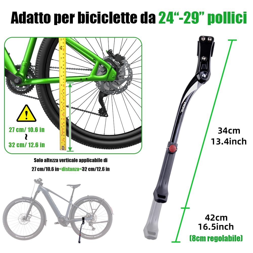 Cavalletto posteriore regolabile in lega antiscivolo, supporto regolabile in altezza adatto per mountain bike/bici da strada da 61 a 29 pollici