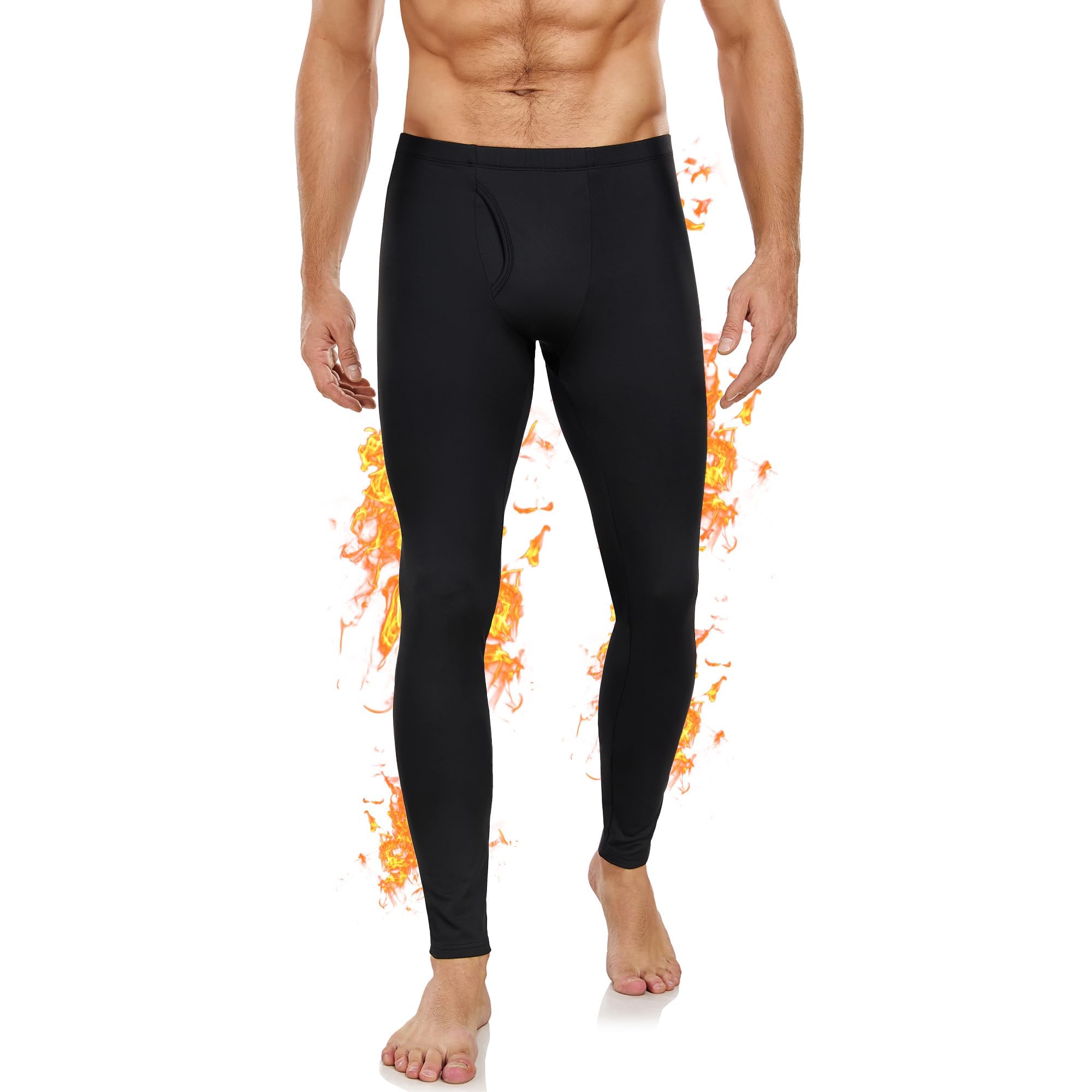 BENNIES Pantaloni Termici Uomo Pantalone Sportivi Intimo Termico Calzamaglia Abbigliamento Invernali Sottopantaloni Leggings Tuta Palestra Termiche Running Sci Nero Grigio