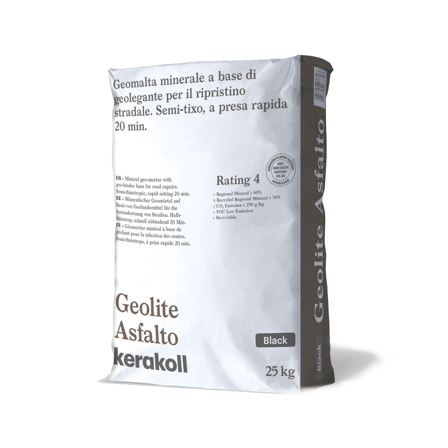 Kerakoll Geolite Asfalto Geomalta per Ripristino Stradale Presa Rapida 20 minuti Confezione 25kg