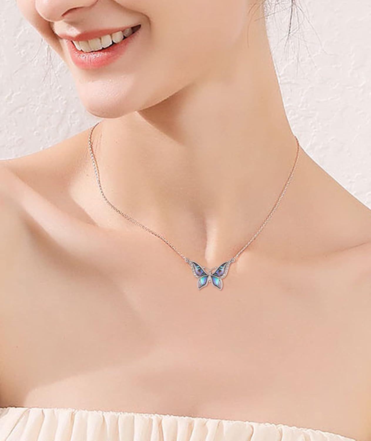 INFUSEU 925 Sterling Silver Necklaces for Women Girls, Sun Moon Star Butterfly Snowflake Jewelry, 18 Inch Chain - Image 4