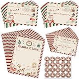 10 Sets Christmas Official Letter from Santa Nice List Certificate for Kids Christmas Gift North Pole Letter for Mailbox Xmas Party Decorations Xmas Santa Greetings Cards(Vibrant Style)