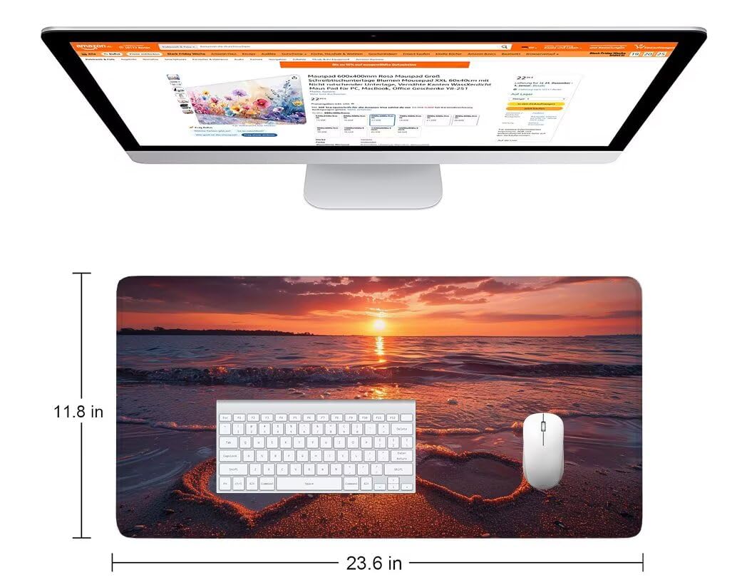 Podkładka pod mysz przeciwsłoneczną XXL 1600 x 800 mm, podkładka pod mysz plażowa z podstawą antypoślizgową, trwała i wodoodporna konstrukcja, poprawia precyzję i szybkość, akcesoria biurowe dla