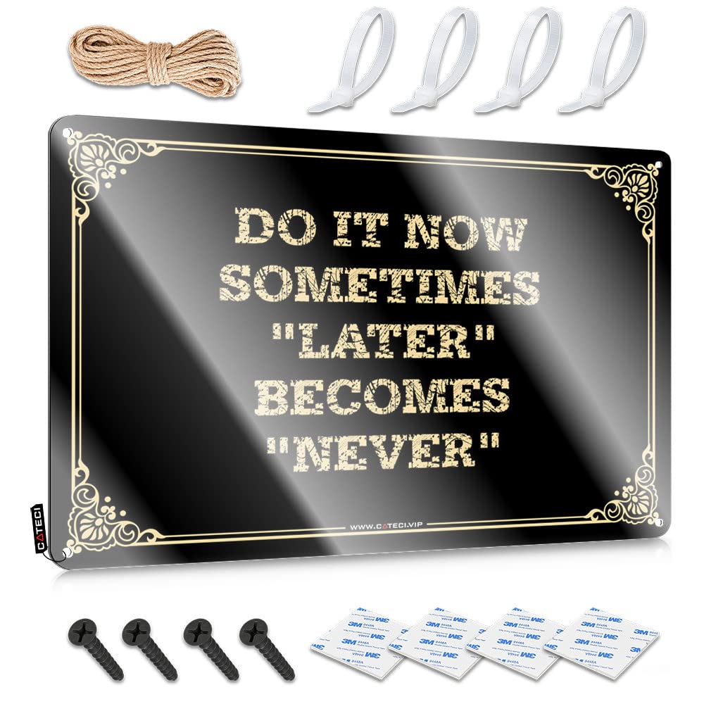 Bar Decor For Home Do It Now Sometimes "Later" Becomes "Never" Tin Sign Funny Office Signs Funnymetal Sign(20X30CM)