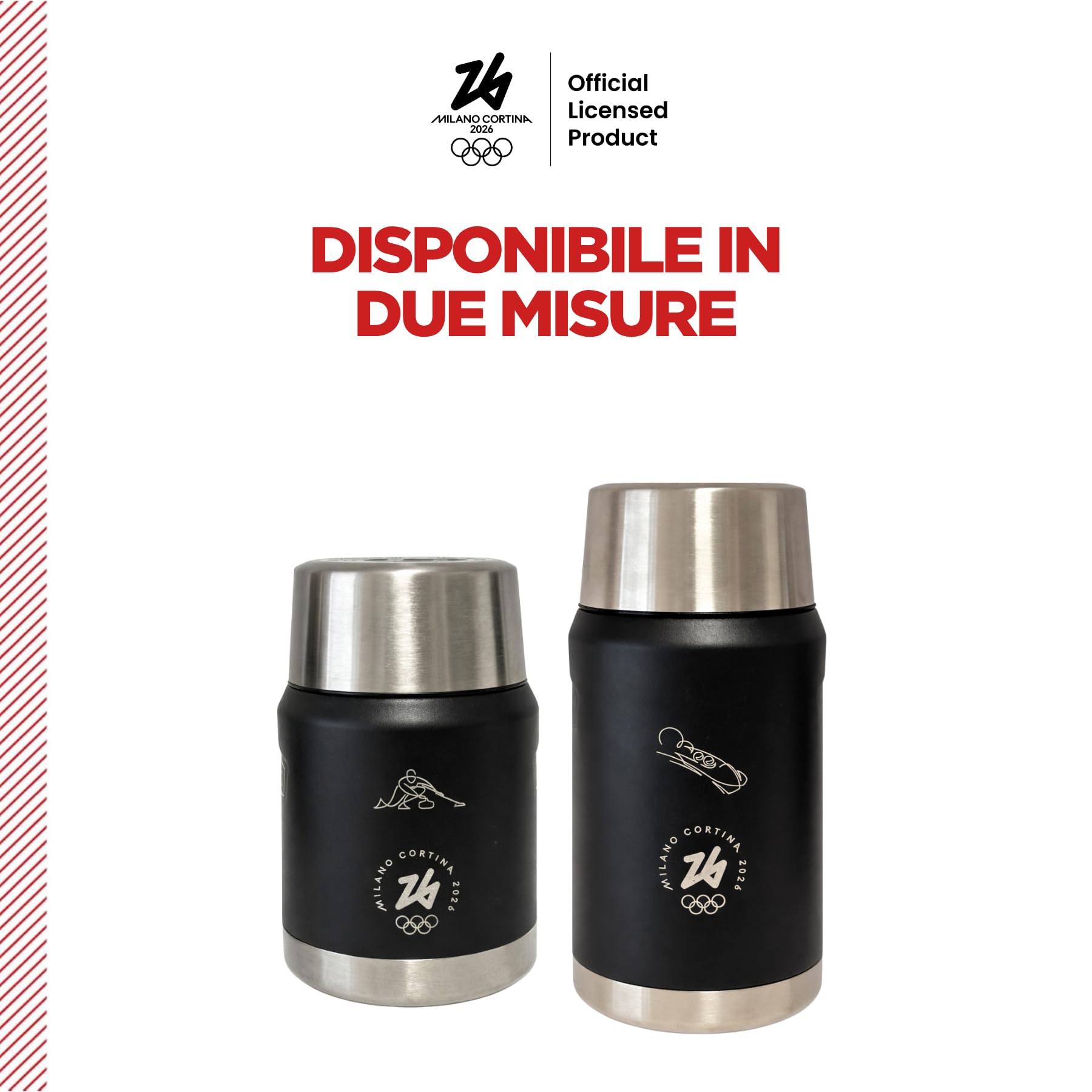 THERMOS Icon Milano Cortina 2026 Contenitore Acciaio Inox 0,47L Cucchiaio