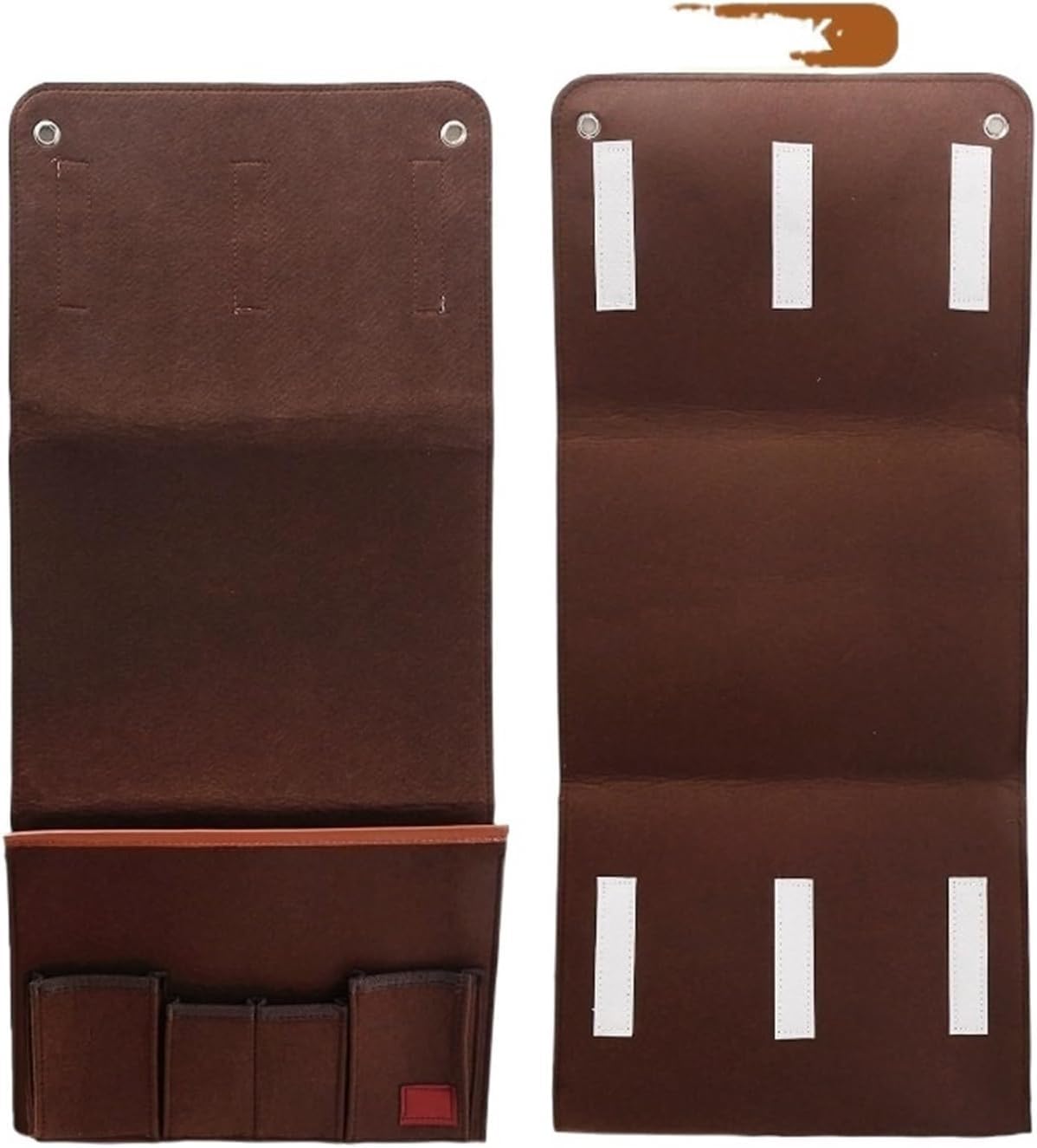 ZQINGQING Sofa Arm Tray Felt Bedside Storage Bag Anti-slip Armchair Organizer Bed Side Pouch Sofa Hanging Pockets(Coffee)