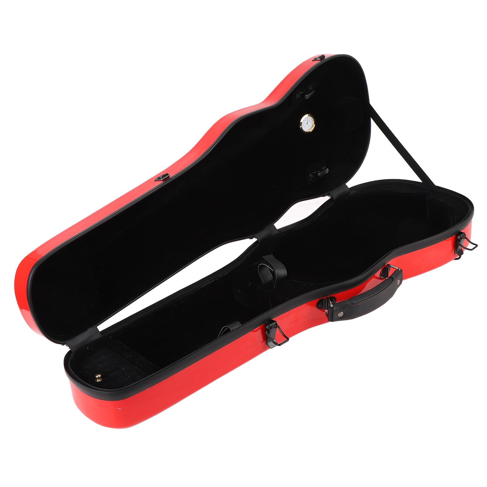 Sorandy Estuche para Violín de Fibra de Carbono, Caja de Almacenamiento Rígida para Violines, Estuche para Medidor de Humedad Integrado con Cierres de Metal y Cinta de Gancho, Ideal para Violines de