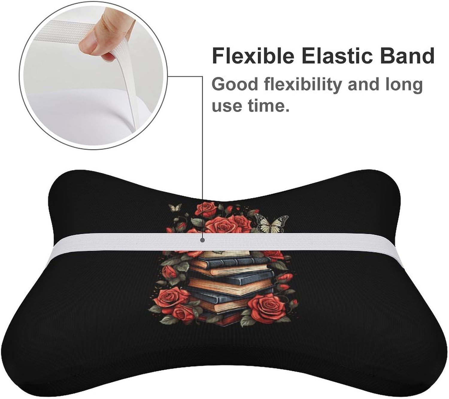 Funny Book Rose 2 Pack Car Neck Pillow Car Headrest Soft Car Pillow for Most Cars