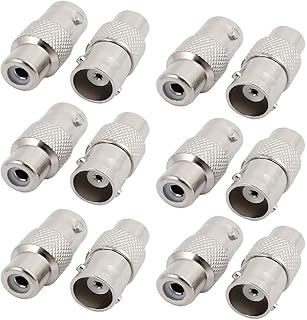 New Lon0167 Adaptador de conector de cabo coaxial 12pcs BNC fêmea para RCA fêmea Jack RF Siller Tone(12Pcs BNC-Buchse auf Cinch-Buchse RF Koaxialkabel Stecker Adapter Siller Tone)