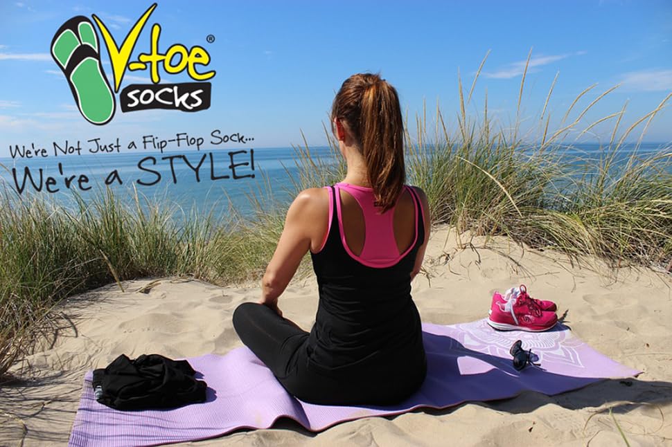 Image of V-Toe Non-Slip Flip-Flop Socks - Tabi Split Toe Socks for Men & Women Size - Women's Toes Separated Yoga Socks