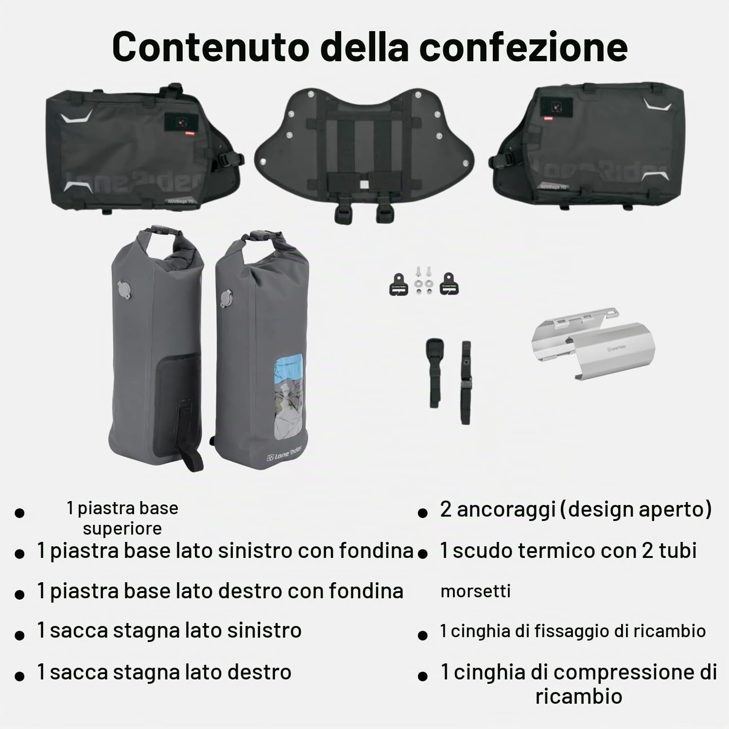 Lone Rider Borse Laterali Moto Senza Telaio 16L - per BMW | Borse 100% impermeabili/antipolvere: sacche roll-top, MOLLE & sgancio rapido. Adattabilità universale BMW & moto ADV.