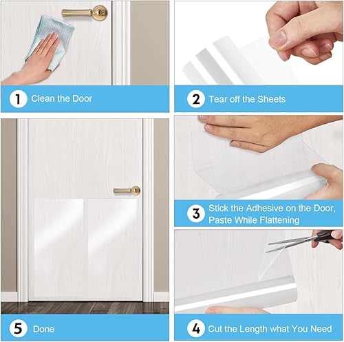 Miniatura 5 de FantsyPet Protector de puerta contra arañazos de perros, protector de marco de puerta de gato, resistente a los arañazos de la puerta, antiarañazos