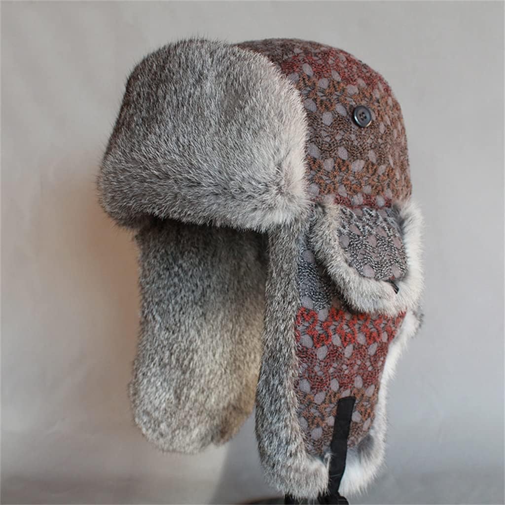 Ski Cap Men and Women Outdoor Winter Thickening Female Large Size Thunderbolt Hat