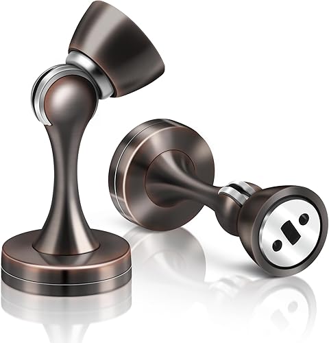 Miniatura 1 de Tope magnético para puerta, tope de puerta magnético para montaje en pared, tope magnético de puerta de bronce aceitado, soporte magnético de acero