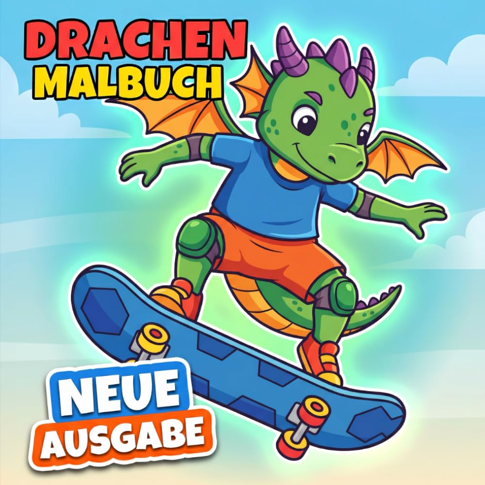 Drachen Malbuch: Über 50 Niedliche Und Fantasievolle Motive Für Kinder 6–12 Jahre Und Jugendliche – Ideal Zum Entspannen