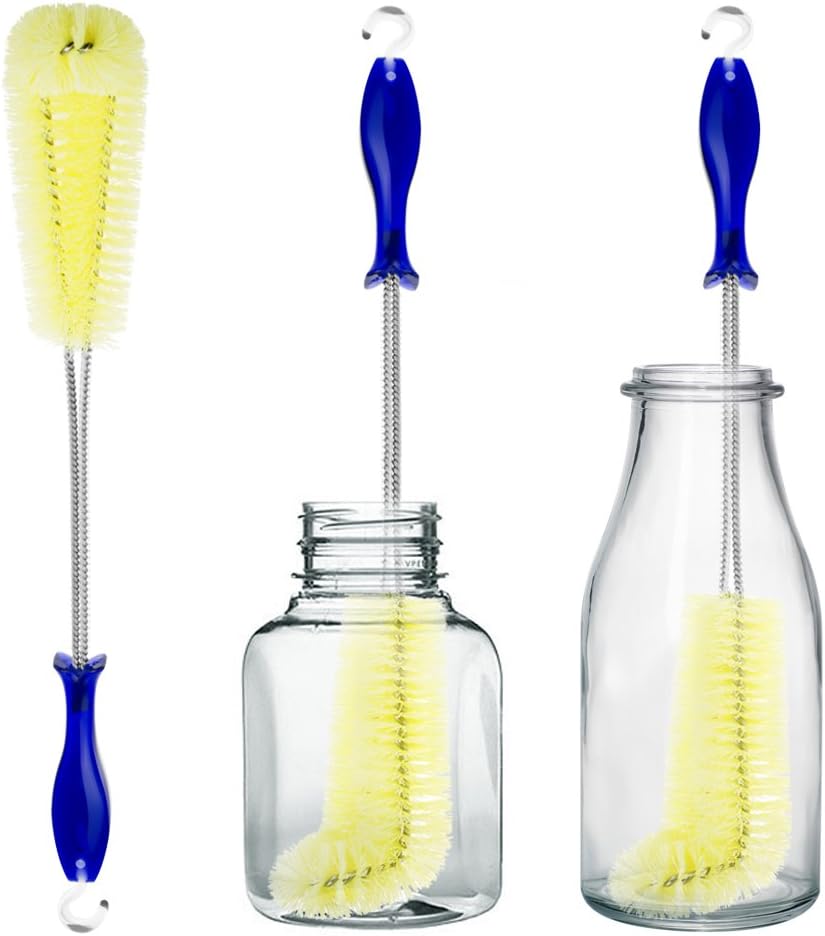 Long Bottle Brush Cleaner -16" Bottle Cleaning Brush Flexional Water Bottle Cleaner Washer Tool for Water Bottles,Cup,Tumblers or Wine Stemware