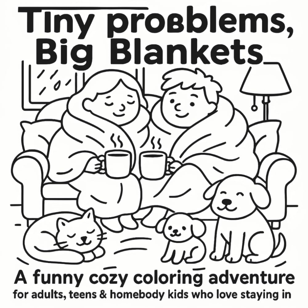 Tiny Problems, Big Blankets: A Funny Cozy Coloring Adventure for Adults, Teens & Homebody Kids Who Love Staying In