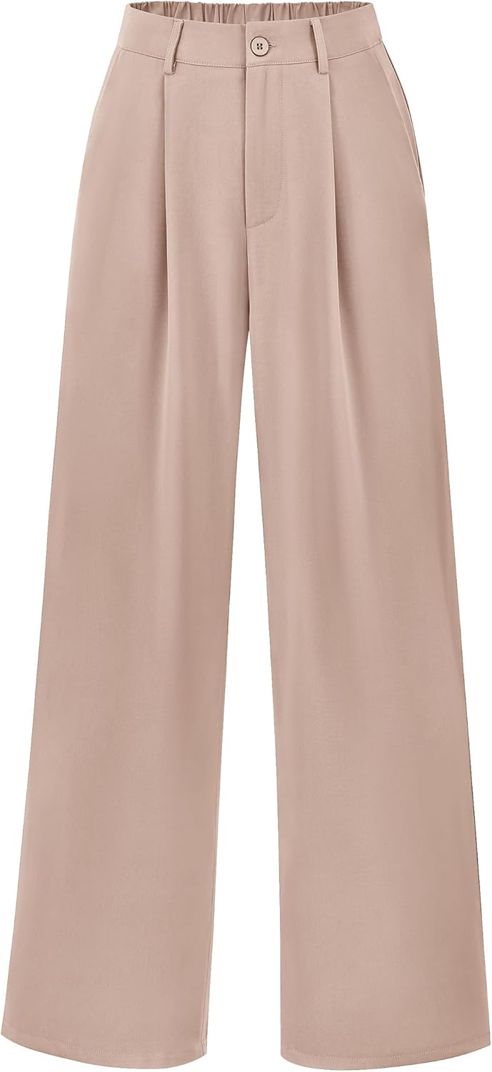 PRETTYGARDEN Wide Leg Pants for Women Trendy 2025 Fall High Waisted Business Casual Outfits Work Pant Trousers