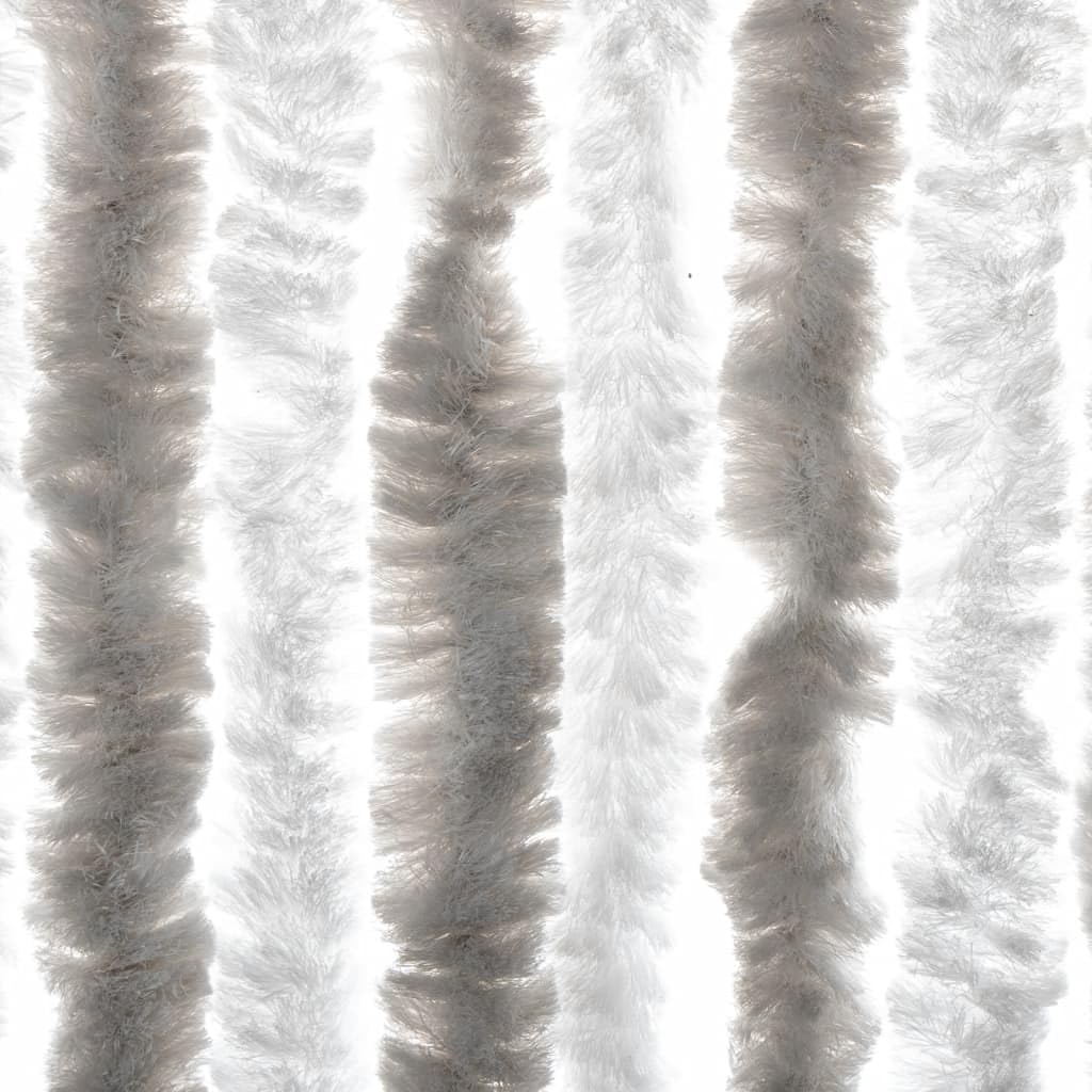 Rideau anti-mouches, gris clair et blanc, 100 x 200 cm