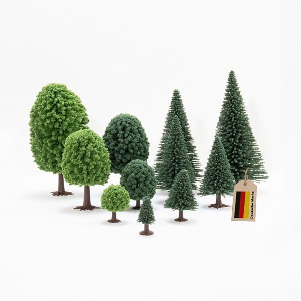 modellnatur Modellbäume & Tannen | 30 Miniatur-Bäume (3,5–14 cm) | Handkolorierter Mischwald für H0, TT, N, Z – Perfekt für Deko, Diorama, Modelleisenbahn & Landschaftsbau | 3095232 - 1