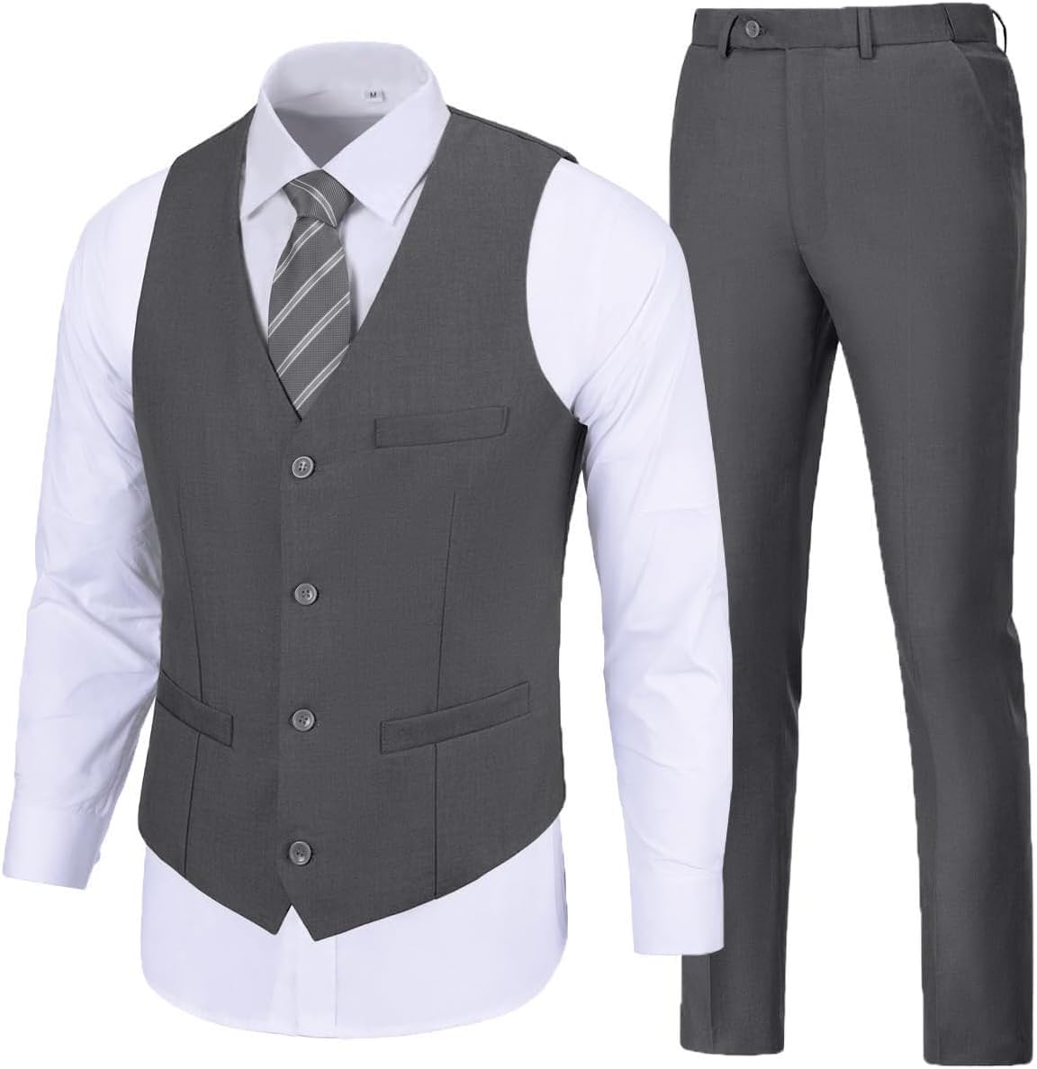 Men's Suit 2 Pieces Slim Fit Dress Vest and Pants Set Prom Suits for Mens Formal Wedding Party Tuxedo