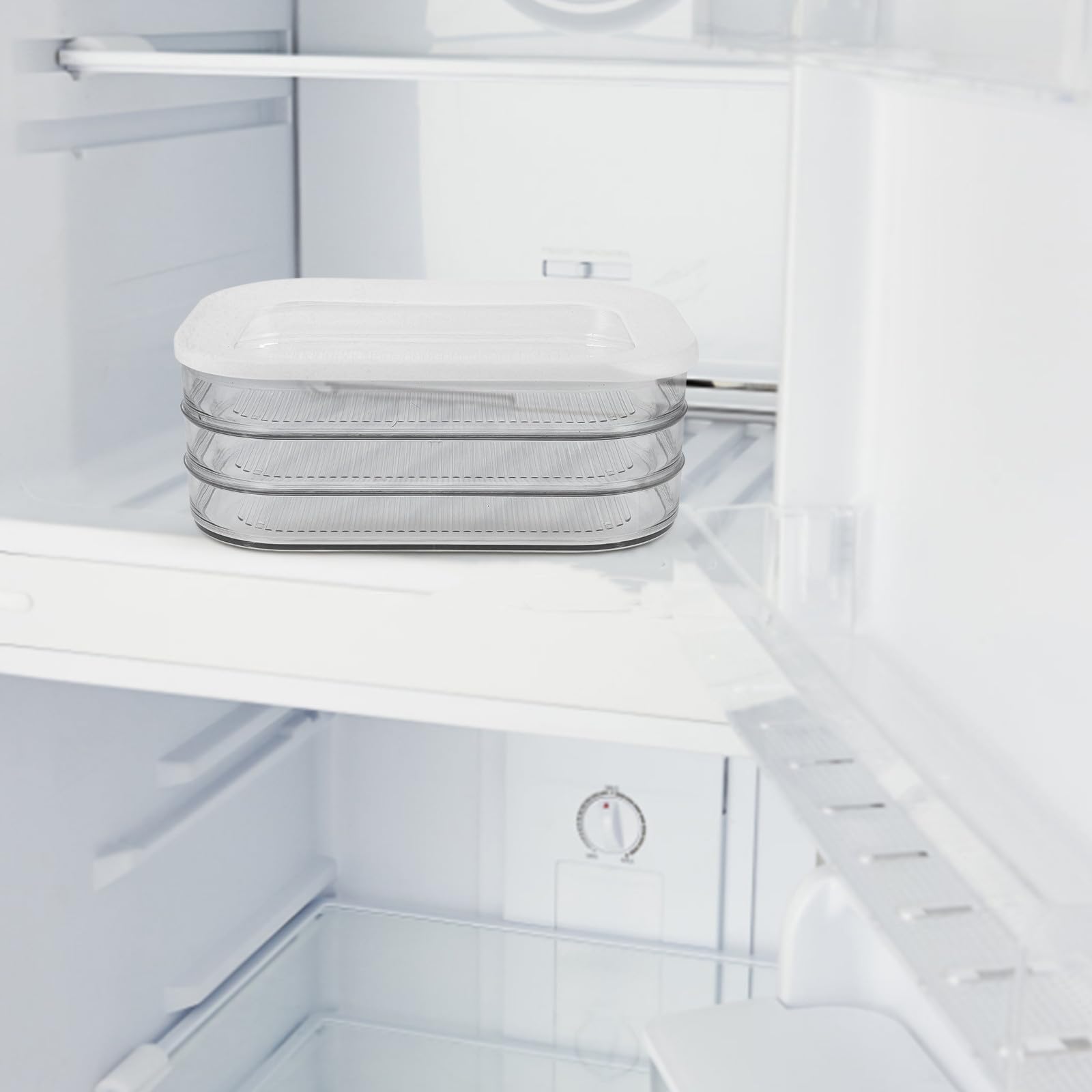 Contenedor para Almacenar Alimentos Tapa Transparente, Hermético Acrílico, Adecuado para Conservación de Tocino y Fiambres en Refrigerador