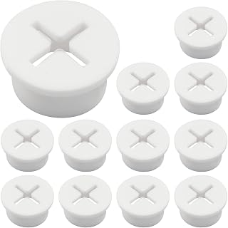 Bonsicoky 책상 그로밋 12팩, 1.9cm(3/4인치) 구멍용 케이블 그로밋, 책상, 테이블 및 가구의 케이블 관리를 위한 유연한 흰색 고무 와이어 홀 커버