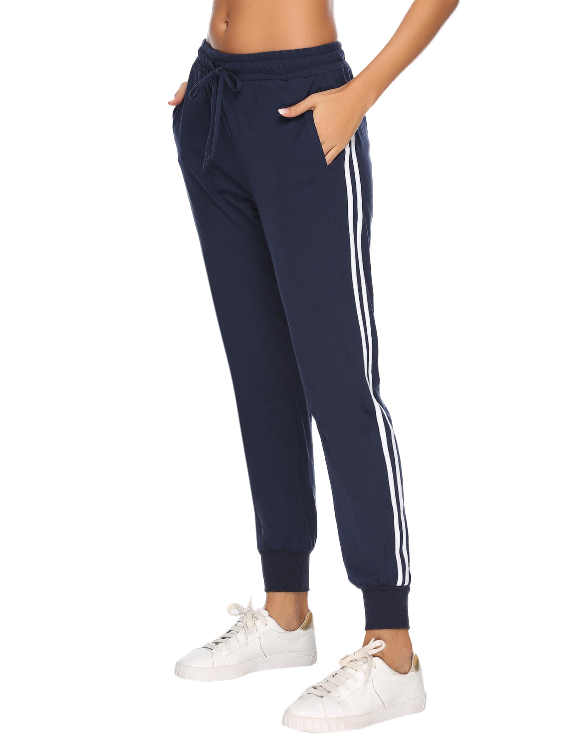 AoruiliaWomen's Plain Jogging Bottoms Elasticated High Waist Sport Pants Ladies Sweatpants with Pockets, Womens Drawstring Running Joggers Tracksuit